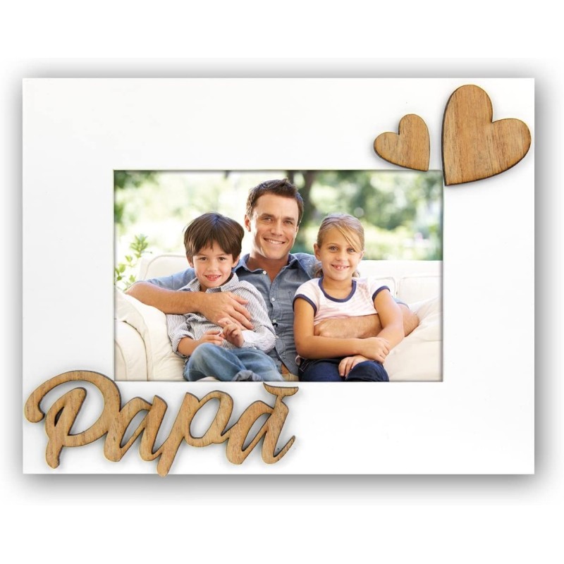 MARCO DE MADERA BLANCO PAPÁ 22,5X17,2