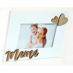 MARCO DE MADERA BLANCO DE FOTOS 10X15  MAMÁ