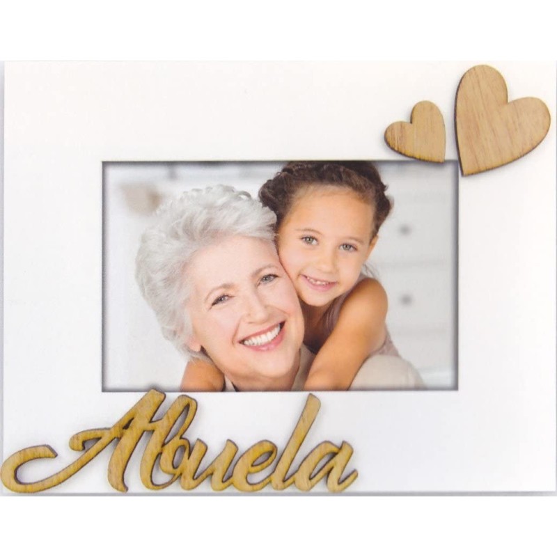 MARCO DE MADERA BLANCO FOTOS 10X15 ABUELA