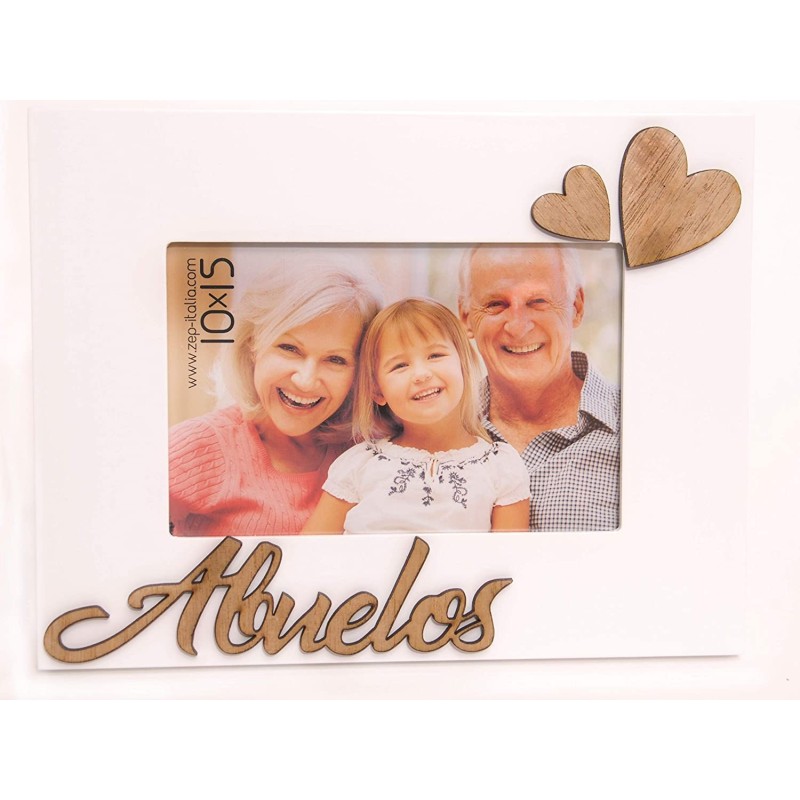 MARCO ABUELOS DE MADERA 10X15 BLANCO