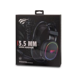 Cascos Gaming ovalado Negro con luz RGB Jack+USB / H2016D