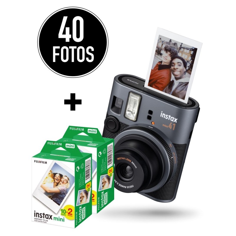 Pack Instax Mini 41 + 60 Fotos – Cámara Retro Completa