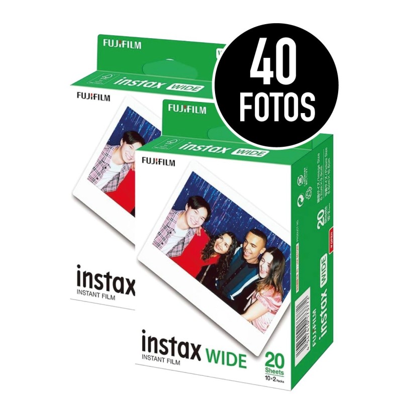 Pack Película Instax Wide – 40 Fotos (2 cajas de 20) para cámaras Instax Wide