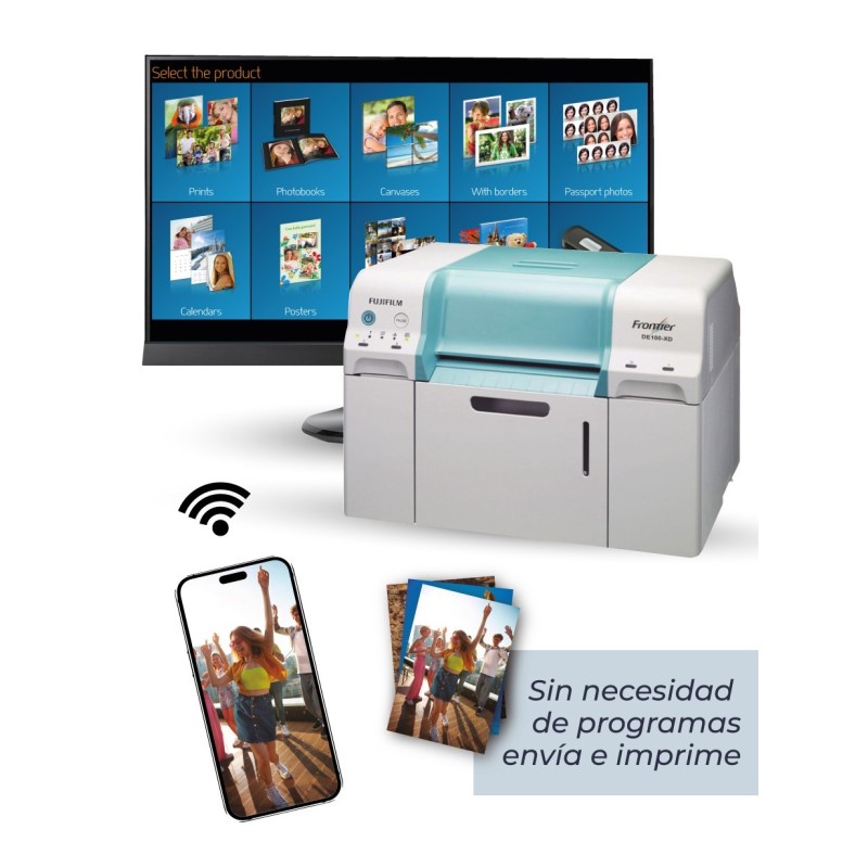 Kiosko Fotográfico GlobalKiosk con Impresora Fujifilm Frontier DE100-XD
