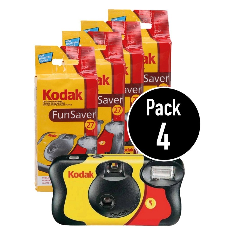 KODAK FUN SAVER- Cámara desechable pack 4 unidades 108 exposiciones
